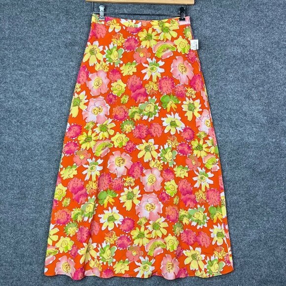 NEW Maurices Flower Print Multicolor Women's Skirt Size 10 USA MADE - Picture 2 of 8